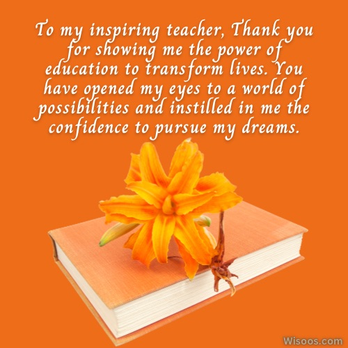 Thank You Messages for Teachers from Students